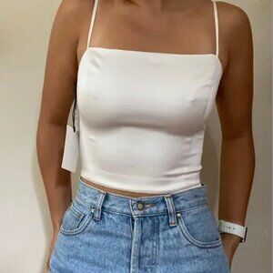 Aritzia Sunday Best Shimmer Camisole L Light Birch